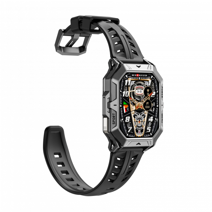 Okosóra iSEN X1 Pro, Fekete szilikon szíj, 2.13" AMOLED HD, HRV, EKG, Egészségügyi monitorozás, Sport funkciók, Bluetooth hívás, 1000 mAh, Android 9.0 vagy iOS 9.0 vagy újabb [8]