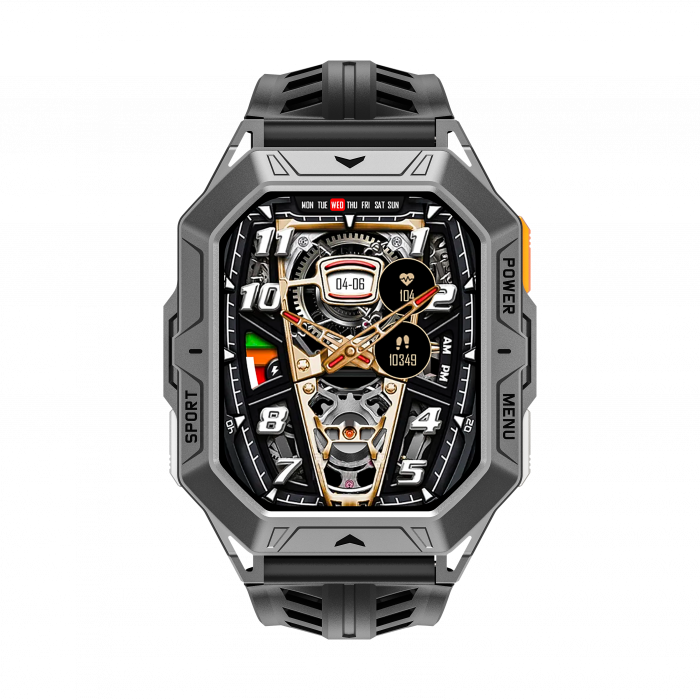 Okosóra iSEN X1 Pro, Fekete szilikon szíj, 2.13" AMOLED HD, HRV, EKG, Egészségügyi monitorozás, Sport funkciók, Bluetooth hívás, 1000 mAh, Android 9.0 vagy iOS 9.0 vagy újabb [2]