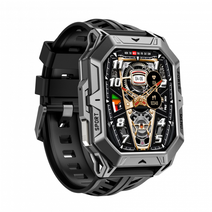 Okosóra iSEN X1 Pro, Fekete szilikon szíj, 2.13" AMOLED HD, HRV, EKG, Egészségügyi monitorozás, Sport funkciók, Bluetooth hívás, 1000 mAh, Android 9.0 vagy iOS 9.0 vagy újabb [4]