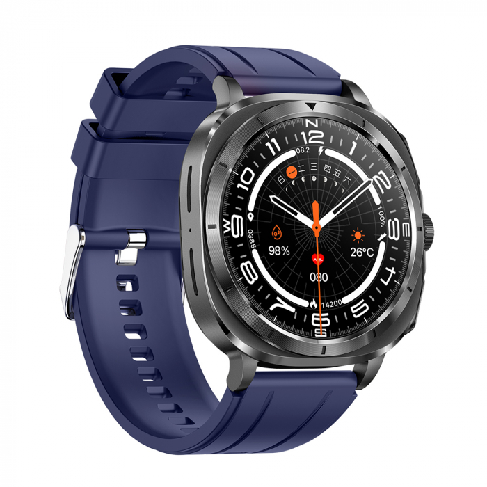 Smartwatch iSEN ET492, Curea silicon mov, 1.43" AMOLED HD, HRV, ECG, Monitorizare sanatate, Functii sport, Bluetooth Call, 380 mAh, Android 5.0 or iOS 10.0 sau mai recent, NFC pentru lacate [2]