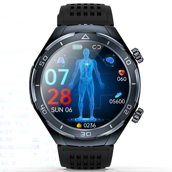 Smartwatch iSEN FD02 Grey, 1.46 "HD, Sleep improvement, Blood glucose, PPG+ECG, HR, Bt call, SOS, Voice assist, Remote care [2]