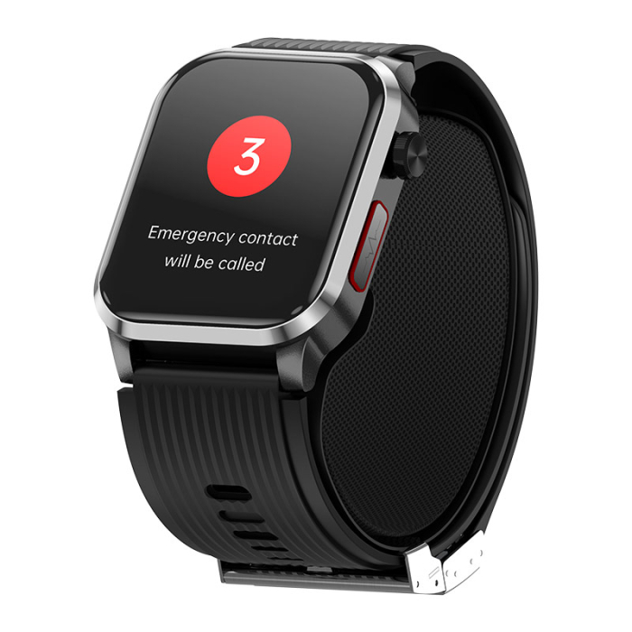 Smartwatch iSEN P300-Pro, Negru, Curea Silicon Neagra, 2.13" AMOLED, Ritm Cardiac, SpO2, Tensiune (Pompa de Aer), ECG, Temperatura, Moduri Sport, Bluetooth, 300 mAh, Android 8.0 / iOS 10.0 [2]