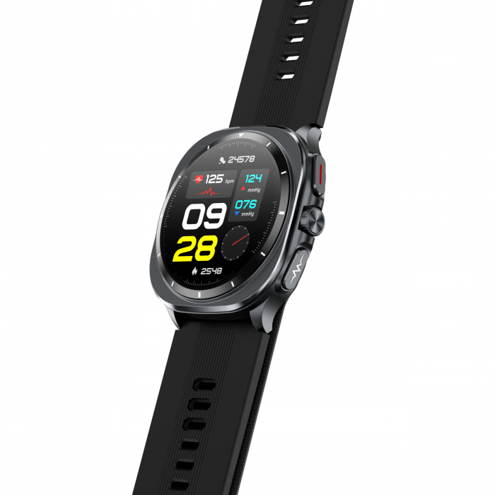 Smartwatch iSEN TK65 Negru, 1.43"AMOLED, Tensiometru cu manseta gonflabila, Moduri sport, Monitorizare sanatate si somn, Apel BT, Control muzica, Prognoza vremii, NFC, 530mAh [7]