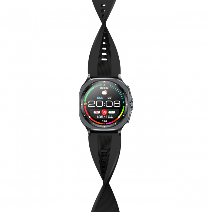 Smartwatch iSEN TK65 Negru, 1.43"AMOLED, Tensiometru cu manseta gonflabila, Moduri sport, Monitorizare sanatate si somn, Apel BT, Control muzica, Prognoza vremii, NFC, 530mAh [4]