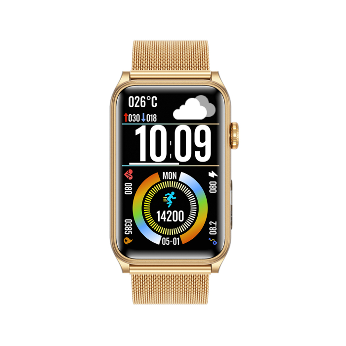 Smartwatch iSEN G50, Metal auriu, 1.57” IPS HD, Bluetooth 5.4, Apeluri Bluetooth, Puls, SpO2, Temperatură, Somn, HRV, Moduri Sport, IP68, Baterie 250mAh [3]