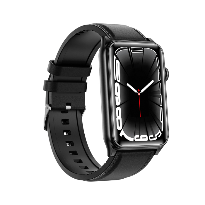 Smartwatch iSEN G50, Piele neagră, 1.57” IPS HD, Bluetooth 5.4, Apeluri Bluetooth, Puls, SpO2, Temperatură, Somn, HRV, Moduri Sport, IP68, Baterie 250mAh [2]