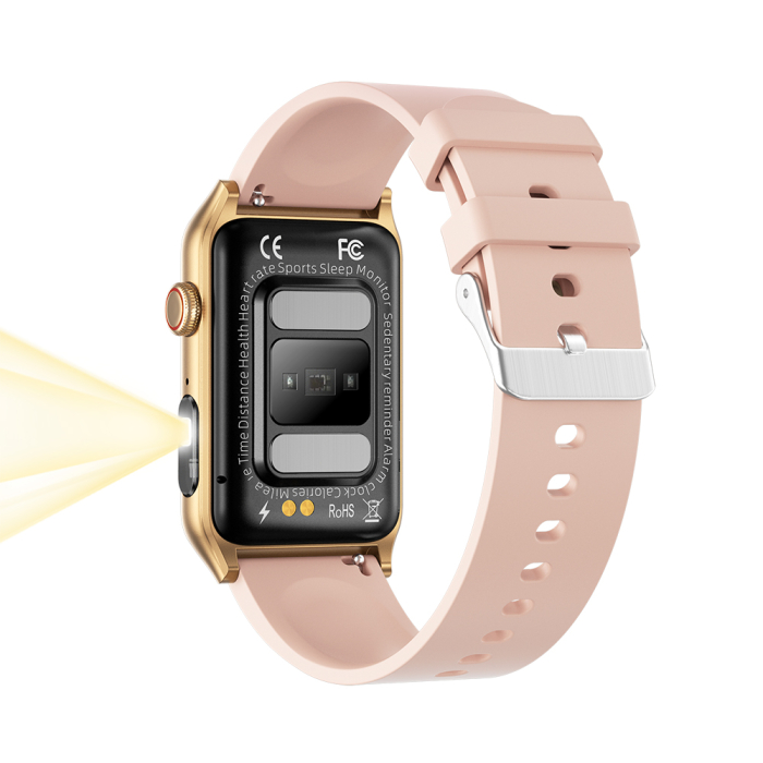 Smartwatch iSEN G50, Silicon roz, 1.57” IPS HD, Bluetooth 5.4, Apeluri Bluetooth, Puls, SpO2, Temperatură, Somn, HRV, Moduri Sport, IP68, Baterie 250mAh [4]