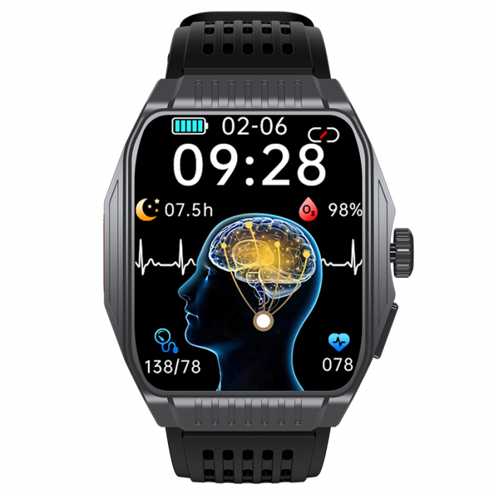 Smartwatch iSEN JT03 Gray, 1.85" HD, Imbunatatire somn, Glicemie, PPG+ECG, HR, Apel Bt, SOS, Asist. vocal, Ingrijire de la distanta [2]