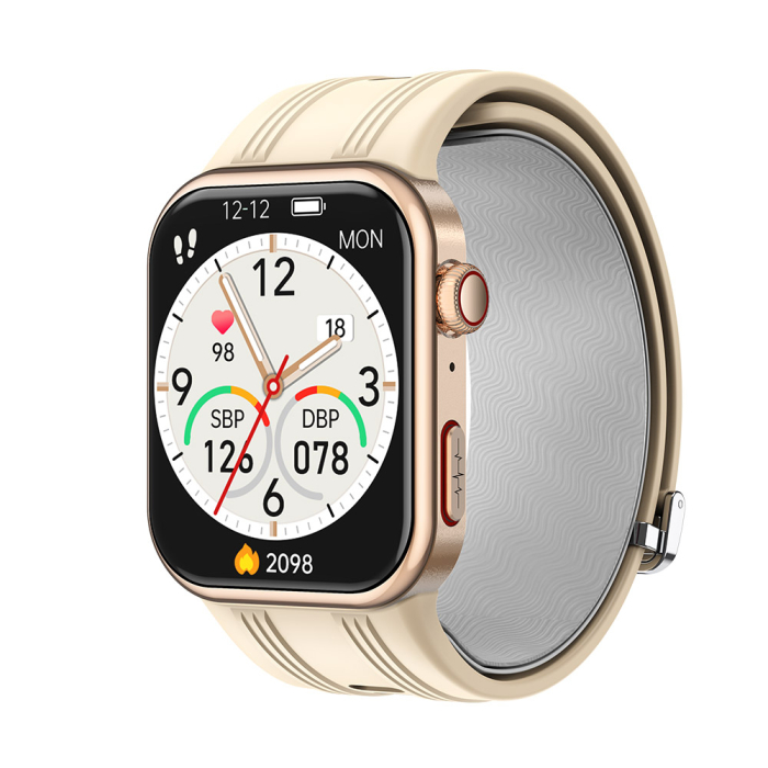 iSEN K2 Smartwatch, Gold, 1.95" HD, ECG, Blood Pressure, Blood Oxygen, Bluetooth 5.2, Calling, Health Monitoring [2]