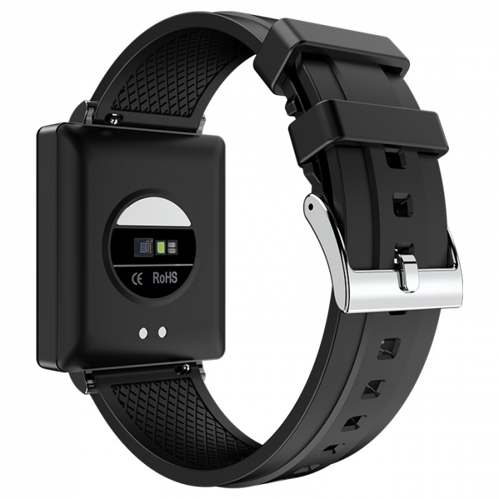 Smartwatch iSEN KS01, fekete színű, IPS HD TFT 1,83", EKG, Vércukorszint, Vér oxigénszint, Alvásfigyelés, HRV, Hőmérő, Zenelejátszás, NFC, 220 mAh [5]