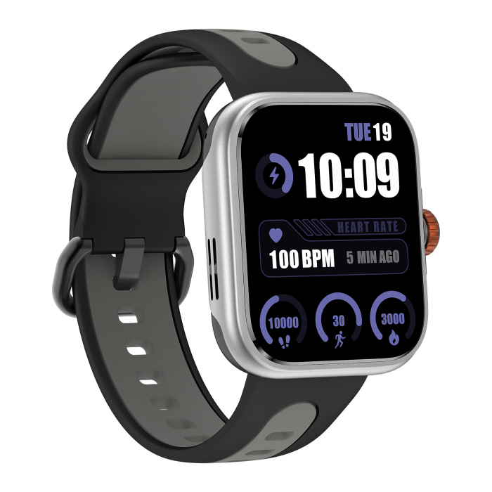 Smartwatch iSEN S216 GPS Argintiu, 1.78   Amoled, HRV, ECG, Functii Sanatate, Bluetooth Call, Alexa, Compatibil iOS  Android