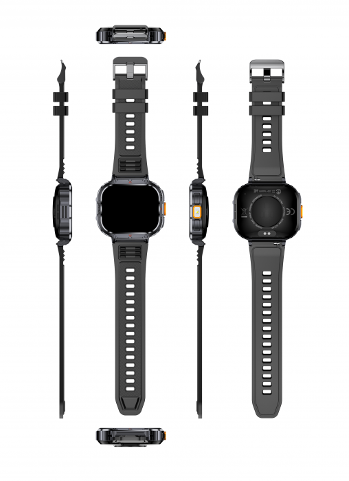 Smartwatch iSEN NX23, Orange, 2.0" HD, HRV, ECG, Health Functions, Sport Functions, Bluetooth Call, Music Control, Flashlight, 400 mAh, Compatible with iOS & Android [15]