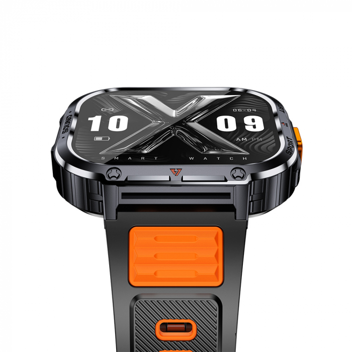 Smartwatch iSEN NX23, Orange, 2.0" HD, HRV, ECG, Health Functions, Sport Functions, Bluetooth Call, Music Control, Flashlight, 400 mAh, Compatible with iOS & Android [8]