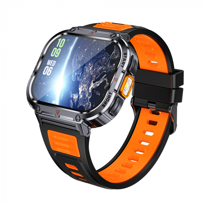 Smartwatch iSEN NX23, Orange, 2.0" HD, HRV, ECG, Health Functions, Sport Functions, Bluetooth Call, Music Control, Flashlight, 400 mAh, Compatible with iOS & Android [3]