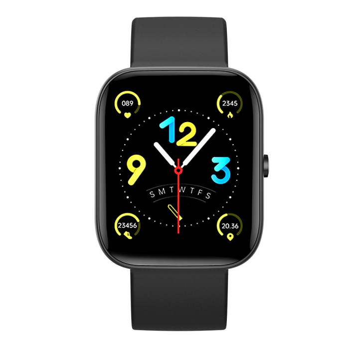 Smartwatch iSEN C08, Negru, Curea TPU Neagra, 1.91" TFT, Ritm Cardiac, Tensiune Arteriala, Oxigen in Sange (SpO2), Moduri Sport, Notificari Apeluri & Mesaje, 200 mAh, Android 5.0 / iOS 10.0 [7]