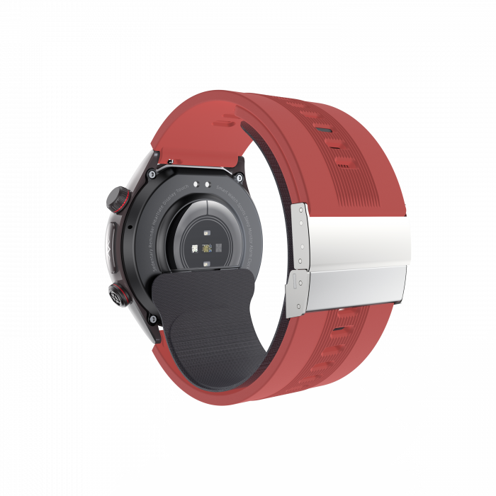 Smartwatch iSEN S26 Rosu, 2.06" AMOLED, Tensiometru cu pompa si airbag, ECG, Monitorizare glicemie, oxigen, temperatura si somn, Moduri sport, Apel BT, Control muzica, Prognoza meteo, NFC, 530mAh. [3]