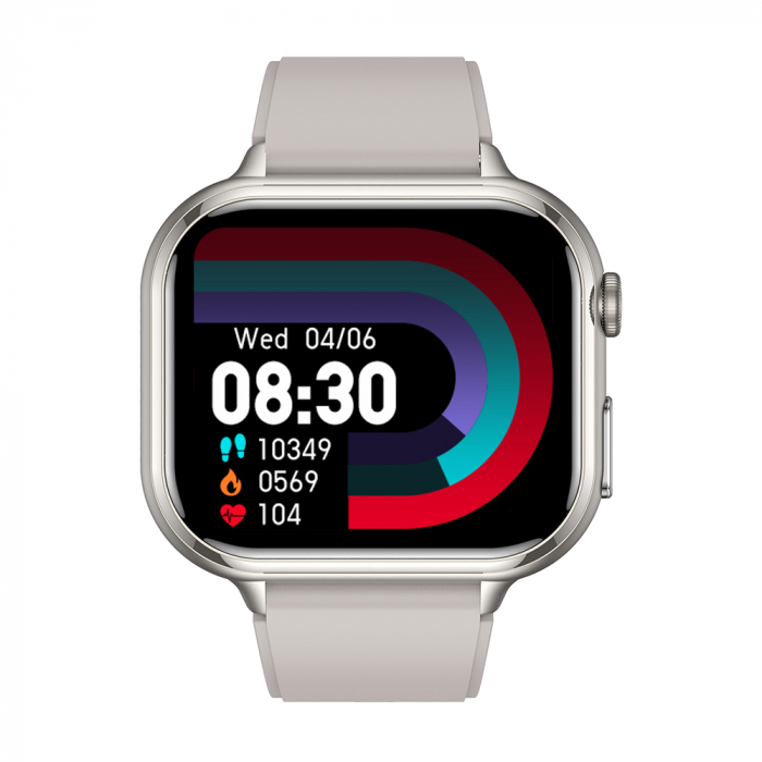 Smartwatch iSEN TK17 Alb, Silicon, 1.91" HD, ECG, Ritm Cardiac, Oxigen in Sange, Glicemie, Tensiune Arteriala, Acid Uric, BMI, Monitorizare Somn, Moduri Sport, Apeluri, Control Muzica, Vreme, 380mAh [2]