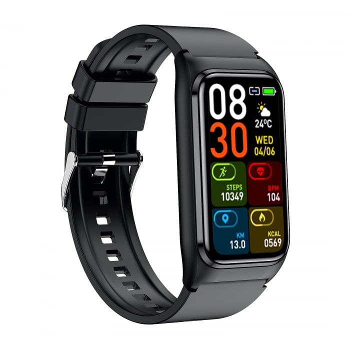 Smartwatch iSEN TK75 Black, Silicone, 1.47" HD, Heart Rate, Blood Oxygen, Pressure, Glucose, Uric Acid, Lipid Monitoring, Sleep Tracking, Sport Modes, Bluetooth Call, Music Control, Weather, 250mAh [3]