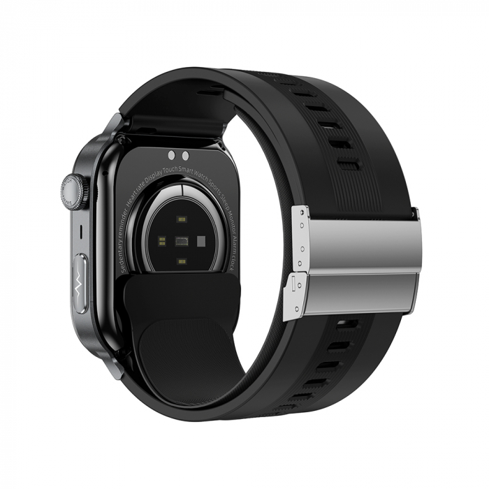 Smartwatch iSEN TK66 Black, 2.06" AMOLED, Air Pump + Airbag Blood Pressure Monitor, ECG, Heart Rate, Blood Oxygen, Sleep & Health Monitoring, Sports Modes, BT Call, Music Control, NFC, 530mAh [7]