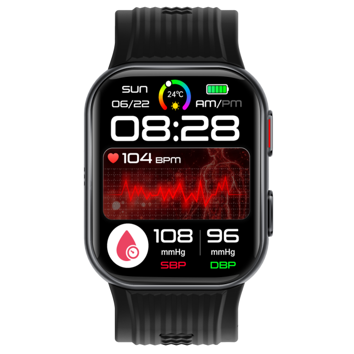 iSEN TK67 Smartwatch, Black, 1.952” AMOLED, Bluetooth Calls, Air Pump Blood Pressure, ECG, Heart Rate, SpO2, Temperature, SOS, IP66, 530mAh Battery [2]