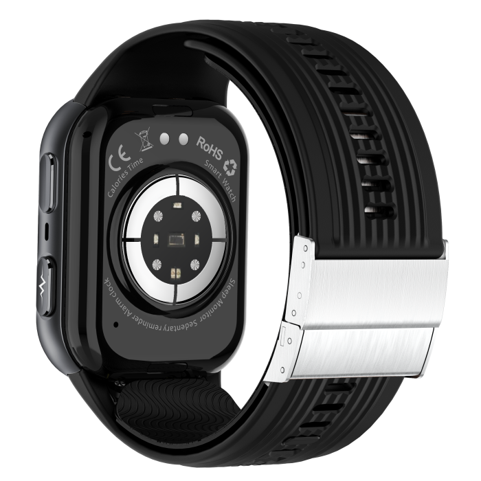 iSEN TK67 Smartwatch, Black, 1.952” AMOLED, Bluetooth Calls, Air Pump Blood Pressure, ECG, Heart Rate, SpO2, Temperature, SOS, IP66, 530mAh Battery [8]