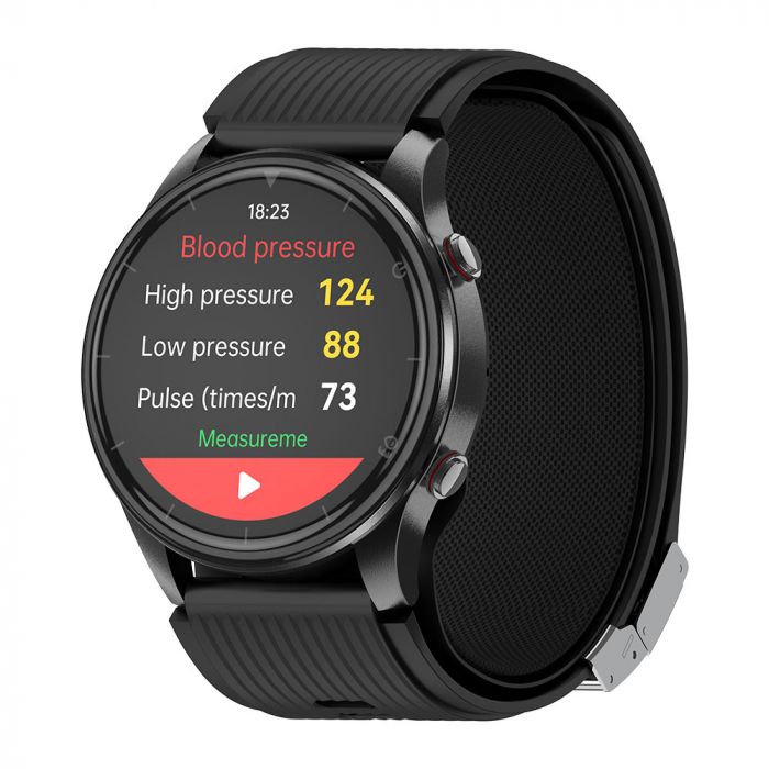 Smartwatch iSEN P700 Black, 1.43" AMOLED, Air Pump Blood Pressure Monitor, ECG, Heart Rate, Blood Oxygen, Temperature, Sleep & Health Tracking, Sports Modes, BT Call, Music Control, 300mAh [4]