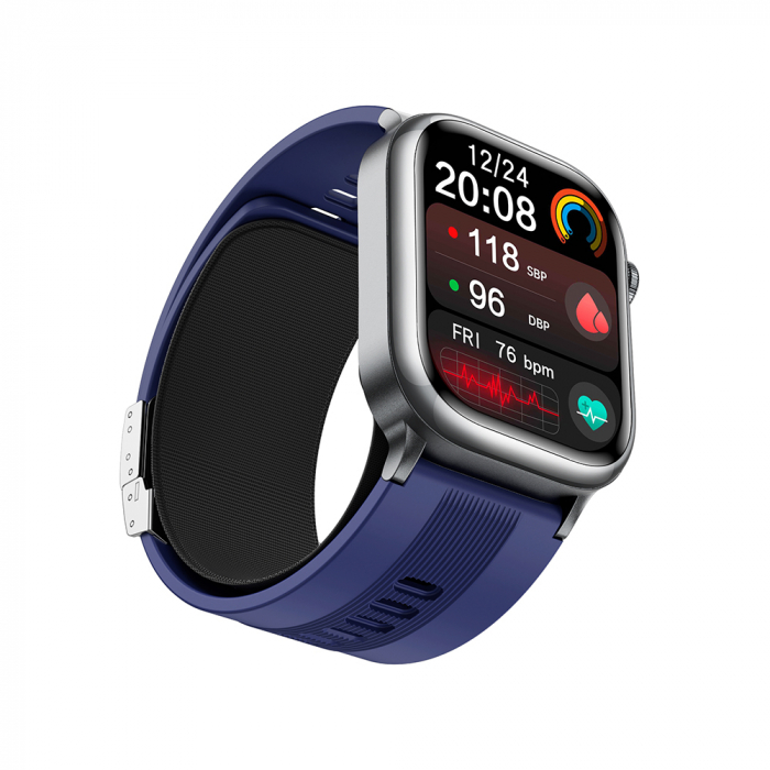 Smartwatch iSEN TK66 Blue, 2.06" AMOLED, Air Pump + Airbag Blood Pressure Monitor, ECG, Heart Rate, Blood Oxygen, Sleep & Health Monitoring, Sports Modes, BT Call, Music Control, NFC, 530mAh [5]