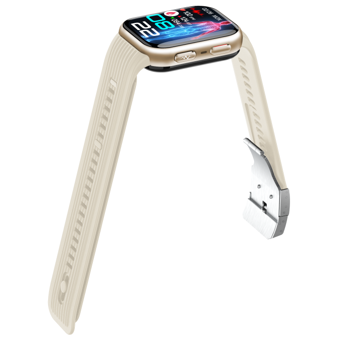 iSEN TK67 Smartwatch, Gold, 1.952” AMOLED, Bluetooth Calls, Air Pump Blood Pressure, ECG, Heart Rate, SpO2, Temperature, SOS, IP66, 530mAh Battery [8]