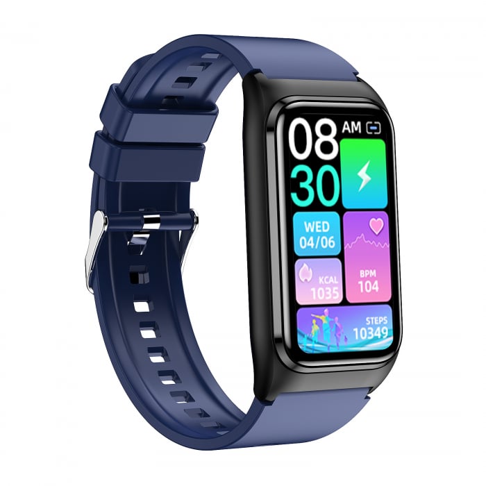 Smartwatch iSEN TK75 Kek, Szilikon, 1.47" HD, Pulzusszám, Vér oxigén, Vérnyomás, Glükóz, Húgysav, Lipid Monitorozás, Alváskövetés, Sportmódok, Bluetooth Hívás, Zenevezérlés, Időjárás, 250mAh [3]