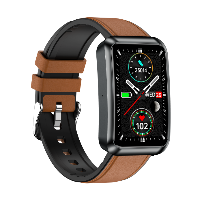 Smartwatch iSEN TK77 Maro, Piele, 1.57" HD, ECG, Micro-Examinare, Risc Glicemie, Acid Uric & Lipide, Apel BT, Asistent Vocal, Lanterna, SOS, 250mAh [6]