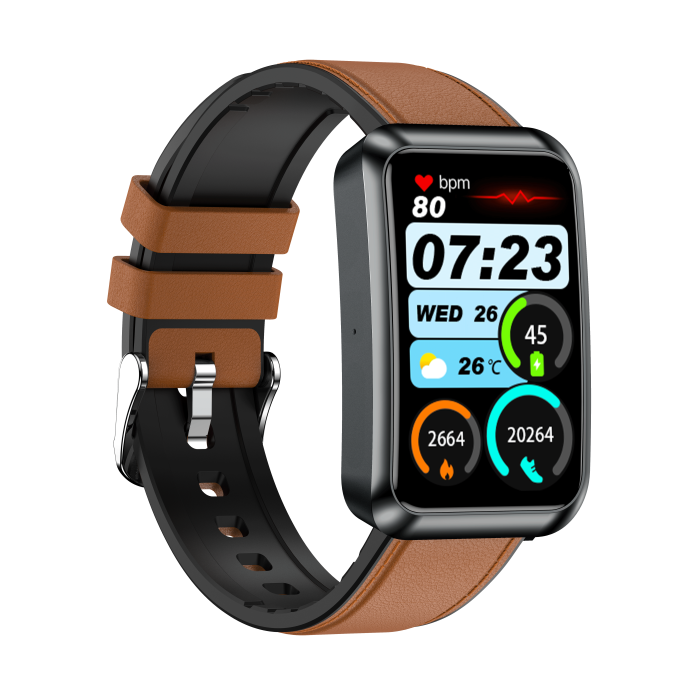 Smartwatch iSEN TK77 Maro, Piele, 1.57" HD, ECG, Micro-Examinare, Risc Glicemie, Acid Uric & Lipide, Apel BT, Asistent Vocal, Lanterna, SOS, 250mAh [5]