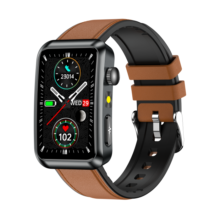 Smartwatch iSEN TK77 Maro, Piele, 1.57" HD, ECG, Micro-Examinare, Risc Glicemie, Acid Uric & Lipide, Apel BT, Asistent Vocal, Lanterna, SOS, 250mAh [3]