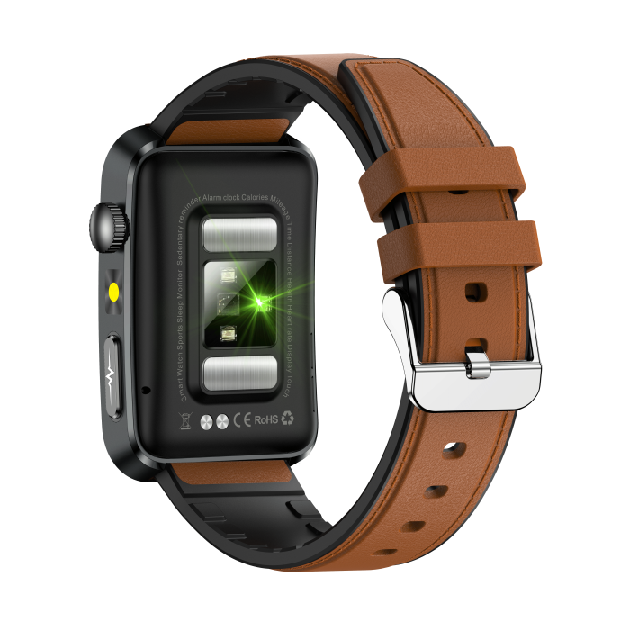 Smartwatch iSEN TK77 Maro, Piele, 1.57" HD, ECG, Micro-Examinare, Risc Glicemie, Acid Uric & Lipide, Apel BT, Asistent Vocal, Lanterna, SOS, 250mAh [13]