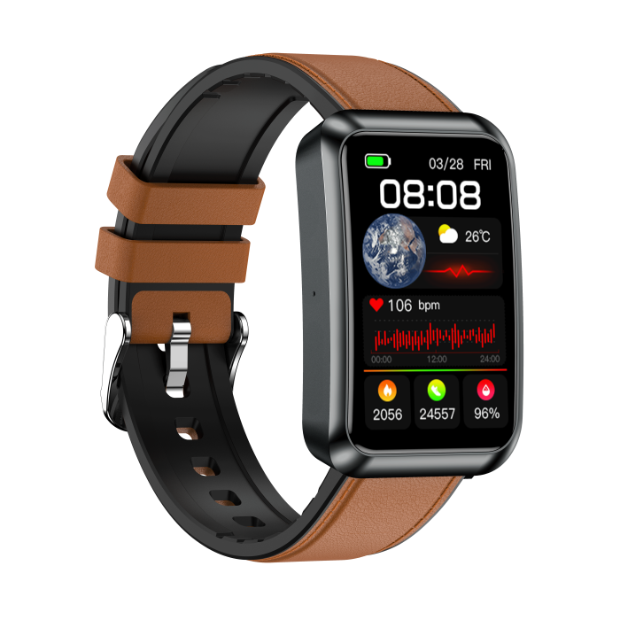 Smartwatch iSEN TK77 Maro, Piele, 1.57" HD, ECG, Micro-Examinare, Risc Glicemie, Acid Uric & Lipide, Apel BT, Asistent Vocal, Lanterna, SOS, 250mAh [8]