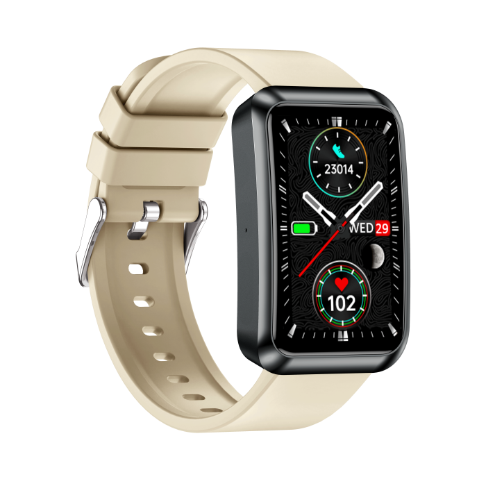 iSEN TK77 Okosóra Fehér, Szilikon, 1.57" HD, EKG, Mikro-Vizsgálat, Vércukor, Húgysav & Zsír Kockázat, BT Hívás, Hangasszisztens, Zseblámpa, SOS, 250mAh [6]