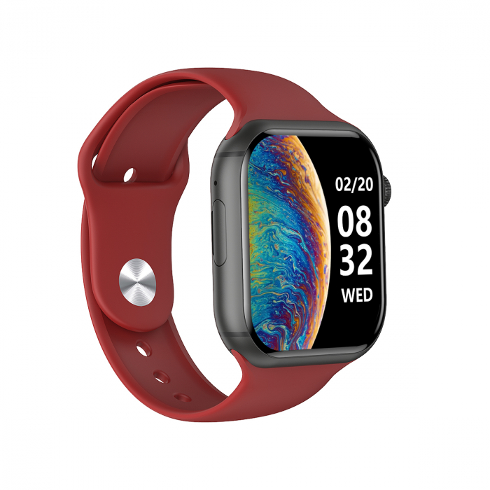 Okosóra iSEN Watch DM60, fekete, piros szilikon karkötővel, 4G, 2,02" HD, 4GB RAM + 64GB ROM, android 8.1, Bt v4.2, nanoSIM, IP67, 800 mAh [2]