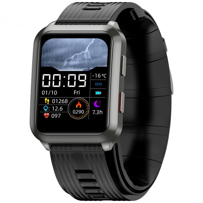 Smartwatch iSEN Watch P60 Gri, IPS 1.65 , Tensiometru cu manseta gonflabila, Monitorizare familie, Ritm cardiac, Temperatura, Oxigen image