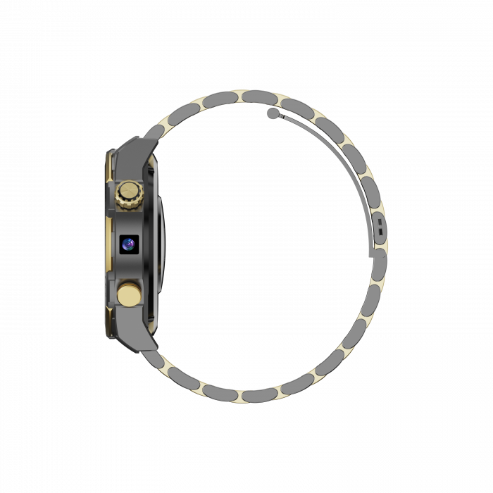 Smartwatch iSEN Watch T7, Black/Gold, 4G, 1.5" AMOLED, HD Dual Camera, Android 10, 6GB RAM + 128GB ROM, WiFi 5G, GPS, 800mAh, IP67, Metal Strap [4]