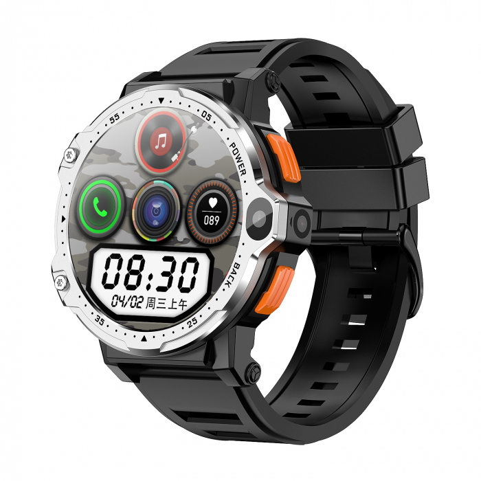 Smartwatch iSEN Watch AP6, Silver, 4G, 1.54 HD, QuadCore, Android 8.1, 4GB RAM + 64GB ROM, Dual Camera, Apel video HD, GPS, 800mAh, nanoSIM