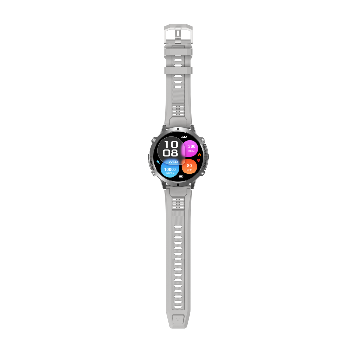 iSEN X3 Okosóra, Szürke, 1.73” AMOLED HD, Bluetooth Hívások, GPT, AI Számlap, Pulzus, 150+ Sportmód, GoMore, 1 ATM, 1000mAh Akkumulátor, 100 Napos Készenlét [17]