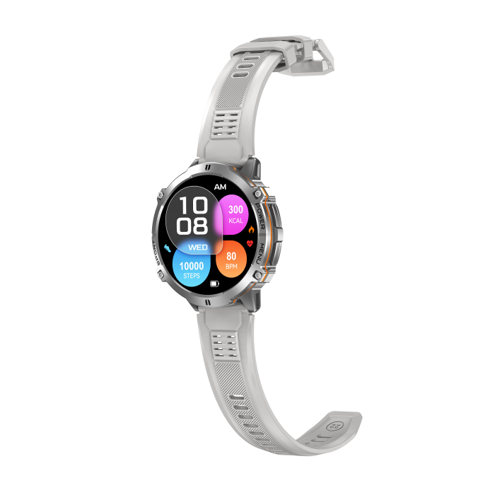 iSEN X3 Okosóra, Szürke, 1.73” AMOLED HD, Bluetooth Hívások, GPT, AI Számlap, Pulzus, 150+ Sportmód, GoMore, 1 ATM, 1000mAh Akkumulátor, 100 Napos Készenlét [12]