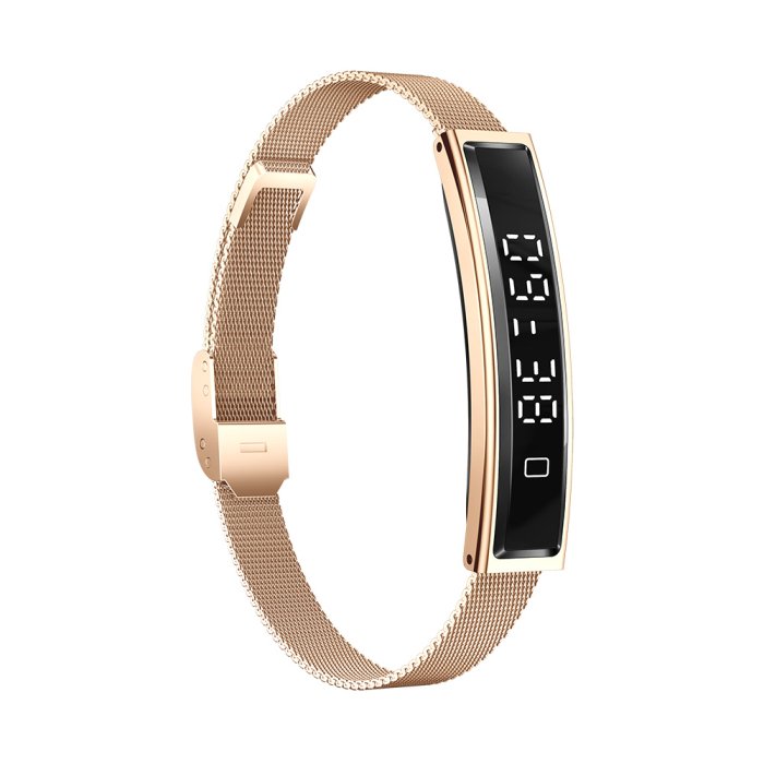 Okoskarkötő iSEN B3, Arany, Rozsdamentes acél, 18mAh, Pulzusszám- és Vér-oxigénszint Mérő, Alvás- és Tevékenységkövetés, Női Egészség, Mesterséges Intelligencia Asszisztens, Mágneses Töltés [6]