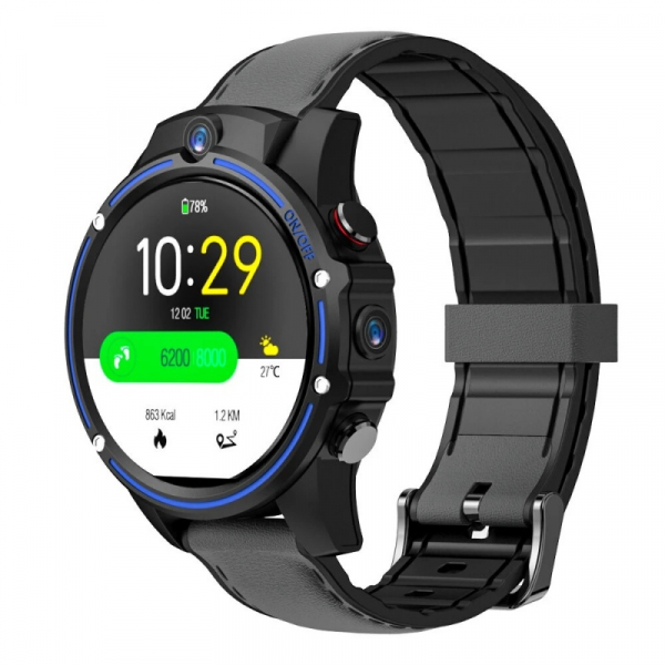 Smartwatch Kospet Vision, 4G, IPS 1.6 , 3GB RAM, 32GB ROM, Android 7.1.1, MTK6739 QuadCore, Wi-Fi, GPS, 800mAh, Negru cu Albastru