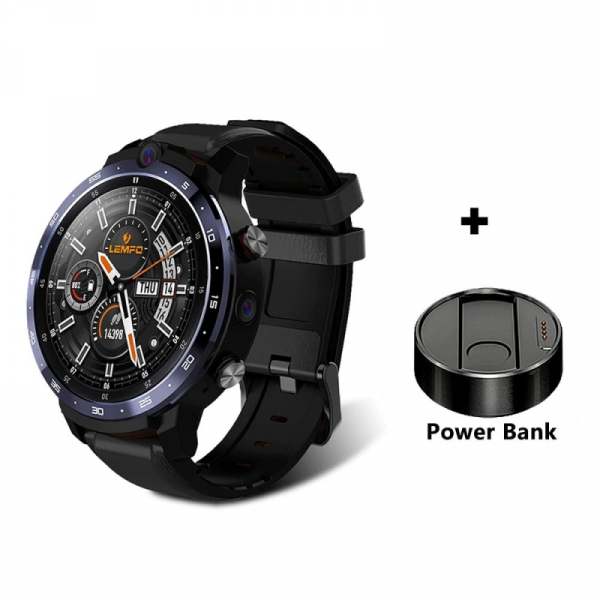 Smartwatch Lemfo LEM12 Pro, 4G, IPS 1.6 , 4GB RAM, 64GB ROM, Android 10, MT6762 OctaCore, GPS, Proiectie wireless, 900mAh, Negru