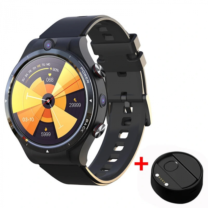 Smartwatch LEMFO LEM15 Negru Resigilat, 4G, IPS 1.61 , 4GB RAM, 128GB ROM, Android 10.7, Helio P22 OctaCore, Camera duala, Power Bank 900mAh