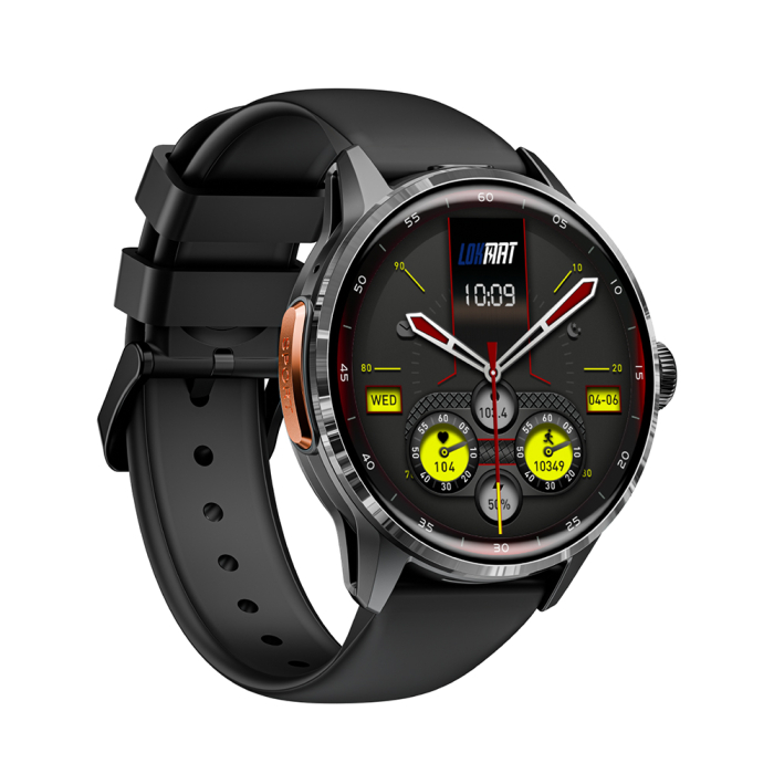Lokmat Appllp 3 Smartwatch, Black, 4G LTE, Calling, Nano SIM, 1.6" AMOLED Display, 3GB RAM + 32GB, Rotating 2MP Camera, GPS, NFC, Heart Rate Monitor [3]