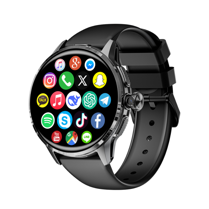 Lokmat Appllp 3 Smartwatch, Black, 4G LTE, Calling, Nano SIM, 1.6" AMOLED Display, 3GB RAM + 32GB, Rotating 2MP Camera, GPS, NFC, Heart Rate Monitor [2]