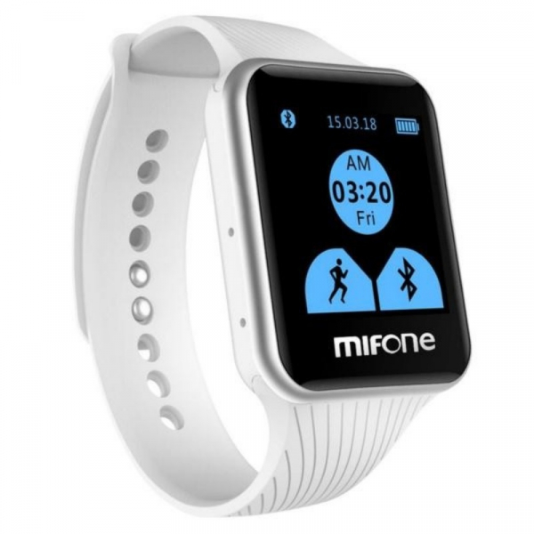 Smartwatch Mifone W15, Sapphire Touch Screen 1.44 curbat 2D, 128MB ROM, 64MB RAM, ARM9, Bluetooth v3.0, 405mAh, Alb