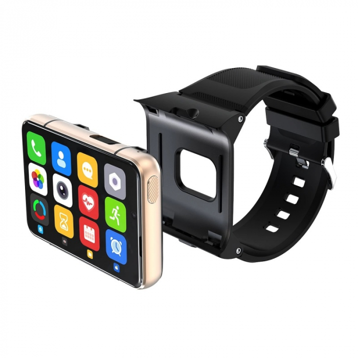 Smartwatch STAR S999 Gold, 4G, AMOLED 2.88 HD, 4GB RAM, 64GB ROM, Android 9, QuadCore, GPS, Ritm cardiac, Dual camera, 2300mAh
