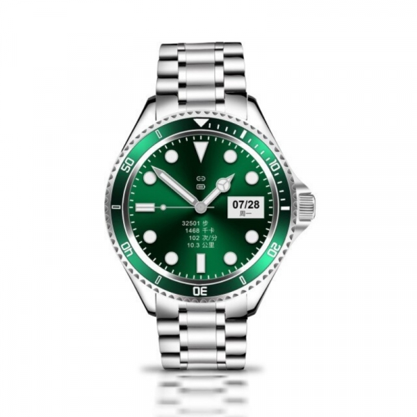 Smartwatch STAR Z69 Verde, Bratara metal, TFT 1.28", Bluetooth v5.1, Ritm cardiac, Presiune sanguina, Monitorizare menstruatie, IP65, 350mAh [2]